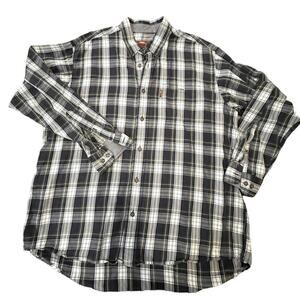 Bob tTimberlake Mens XL Blue Plaid Polo Flannel Button Down Shirt